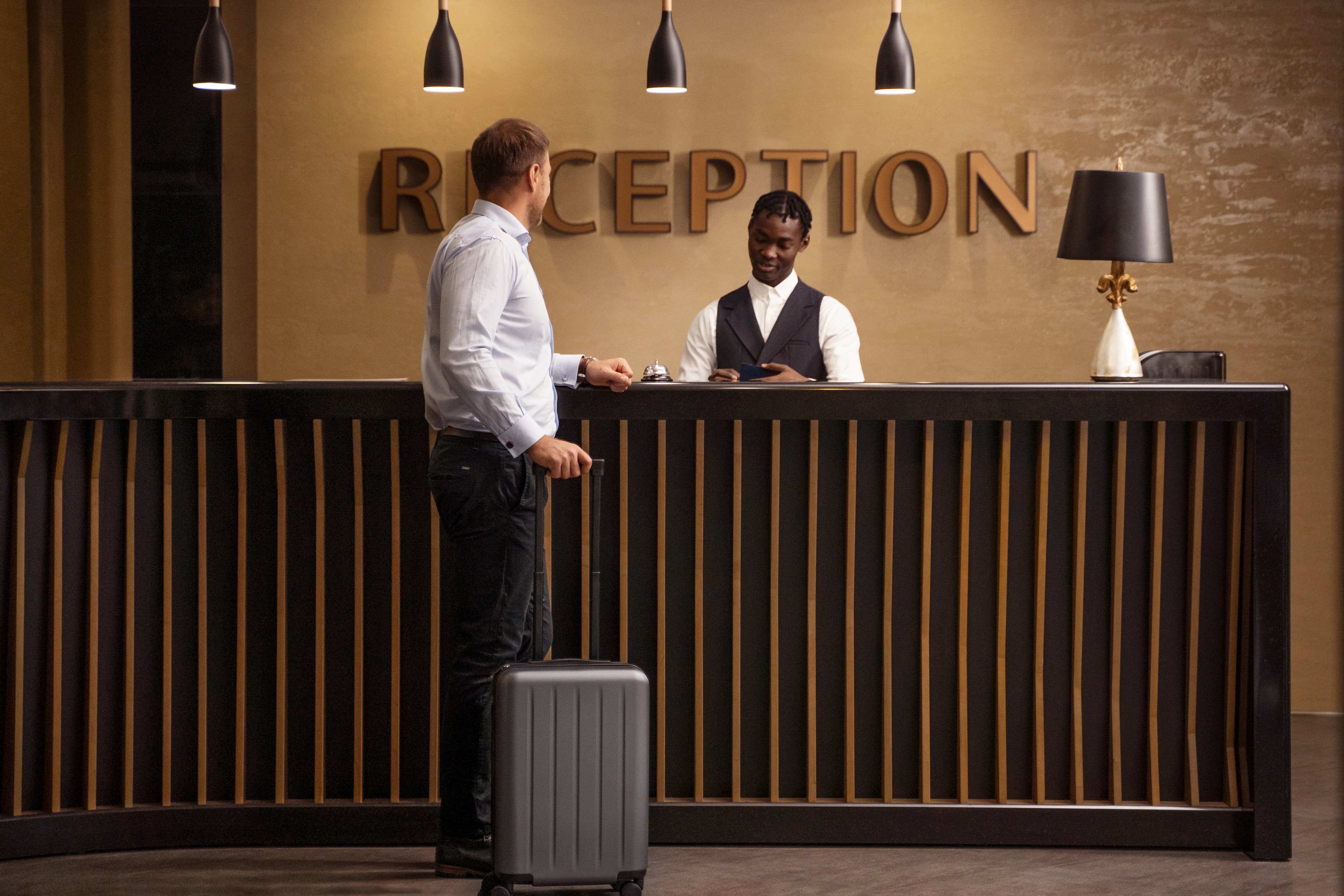 Reception desk scene